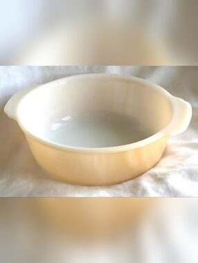 Vintage Fire King Peach Luster Casserole Dish: 1.5 Qt Iridescent Baking Dish